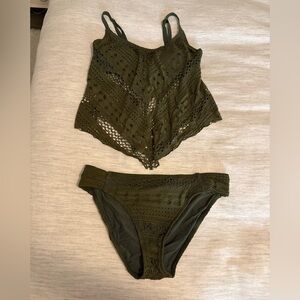 Bleu Rod Beattie Dark Green Crochet Bikini